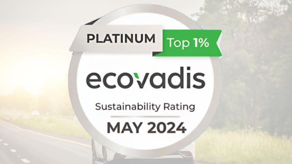 Ecovadis platinum rating with car background